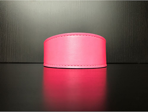 VEGAN Lined Fluorescent Pink - Whippet Collar - Size M